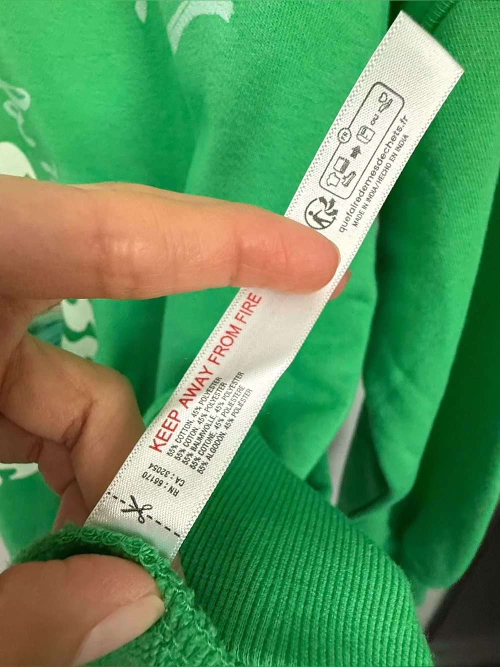 Anthropologie Celandine XXS/XS NEW Crew-Neck Graphic Sweatshirt Green Oversized